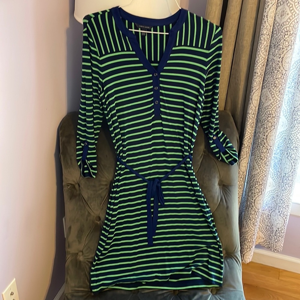 TH soft half button and waist tie dress -PERFECT for the fall.
